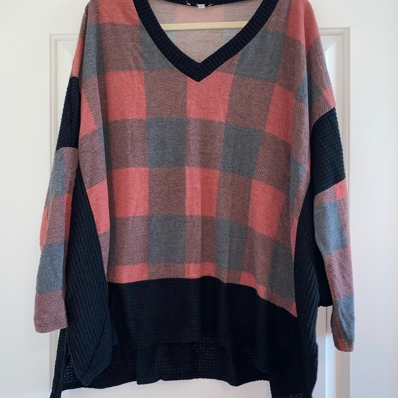 white birch Tops - White Birch Red and Black Plaid Blouse